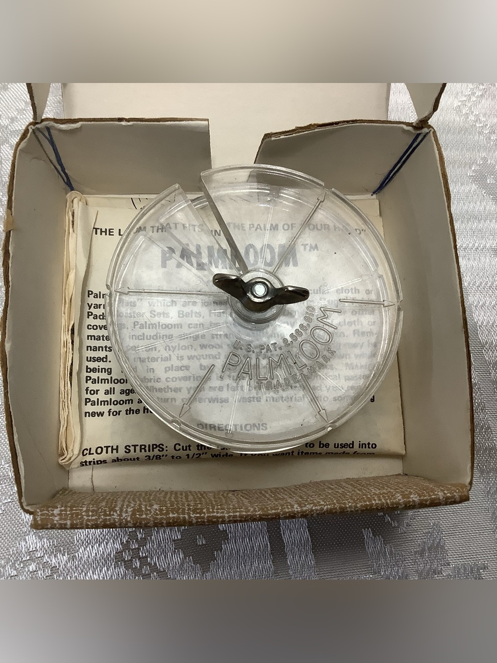 Vintage 1974 Palmloom Handheld Rug Maker Weaving Tool with Original Instructions